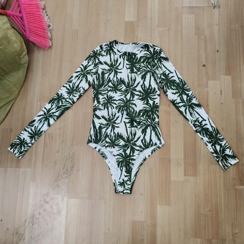 Tropical Palm Print Bodysuits  - Swim Trunk Quick Dry 评论和价格